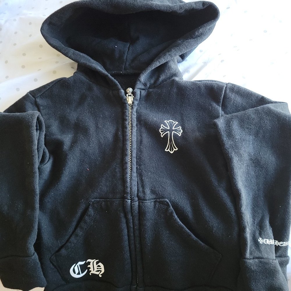 Silver zipper chrome hearts 💕 hoodie